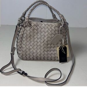 Gray Woven Leather Bag